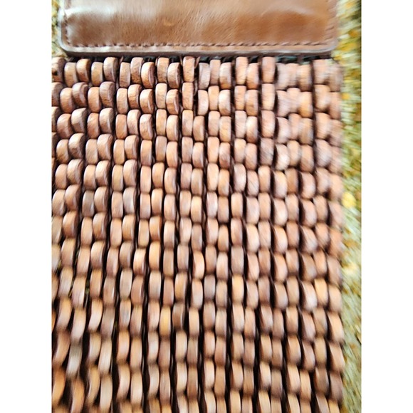 Belgo Lux Extra Wide Leather & Wooden Beaded Stretch Belt S - Picture 5 of 5